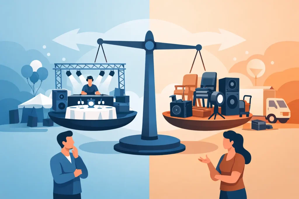Eventproductie of losse verhuur kiezen?